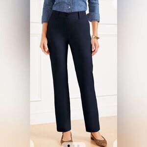 Talbots Pants Perfect Chino New NWT Navy Straight Leg Classic Stretch 12